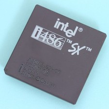 Intel 486 SX 25Mhz CPU Processor SX468 486SX-25 PGA 168 Socket 1-3 Ceramic Gold picture