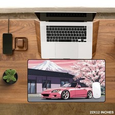 Pink S2000 Car Cherry Blossom Mt Fuji Japanese Style Mousepad Desk Mat Large picture