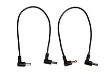 Right Angle DC Power 5.5x2.1mm Patch Cables Male to Male 1 Foot Cord 2 PCS picture