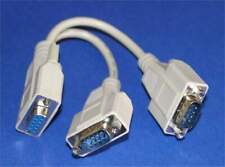 Y-Splitter Serial Cable DB9-Female to DB9-Male DB9-Male with Nuts 8 inch picture