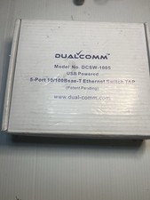 Dualcomm DCSW-1005 Ethernet Network TAP 5-Port 10/100 USB Powered Open Box Mini picture