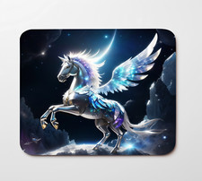 Shiny Silver Unicorn Mouse Pad 9.5
