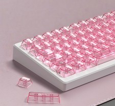 Pink Clear keycaps,Transparent keycaps 60 75 100 Percent,Ceramic Jelly Key ca... picture