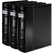 Salajory PU Leather CD/DVD Storage Binder with Zipper - 3 Pack 3 Pack, Black picture
