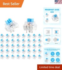 High-Quality 3-Pin Blue Keyboard Clicker Switches - 50 Pcs for Custom Builds picture
