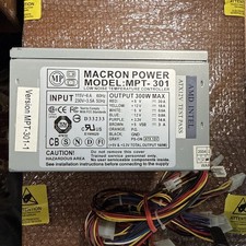 POWER SUPPLY MACRON POWER MPT-301 300W ATX 20-PIN MOLEX FDD SATA picture