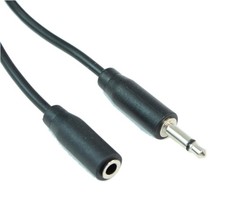 1.5ft 3.5mm SLIM MONO TS (2 conductor) Male to Female Audio EXTENSION Cable picture