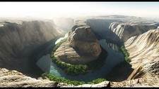 Landscape river mountains cave horseshoe bend grass Custom Gaming Mat Desk picture