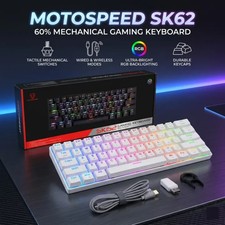 Motospeed SK62 Mini Wireless Keyboard with RGB Backlit for Android TV Box PC picture