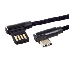 JSER USB-C 3.1 Type-C Male to Left Angled 90 Degree USB 15CM, Black  picture