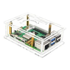 Acrylic Case For Raspberry Pi 5 Transparent Box Cover Clear Shell W/Cooling Fan picture