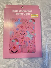 NEW Kids Universal Tablet Case 7 - 11 in ~ Pink Unicorns Rainbows Stars Birds picture