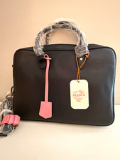 ECOSUSI Faux Leather 15in Laptop Briefcase, Padded Zipper, Black/Pink picture