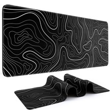 Alfombrilla De Raton Grande 31.5 Pulgadas Con Diseño Topografico Blanco picture