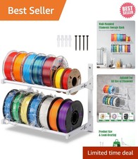 Wall Mount 3D Printer Filament Storage Rack - 2-Tier Metal Organizer picture