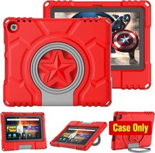 Case for 8in Tablet, Shockproof Kid-Proof Cover with Handle Stand, Red picture