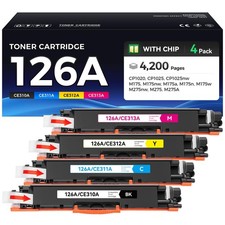 Caink 126A Toner Cartridge Set 4-Pack High Yield Replacement HP 126A CE310A picture