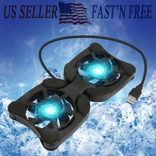 Dual USB Cooling Fan Pad Foldable Slim Fans Cooler Stand for PC Notebook Laptop picture