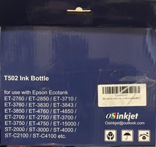 Refill Ink Bottle for Epson EcoTank 502 ET-4760 ET-2760 ET-2750 ET-3760 ET-2850 picture