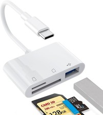 USB C SD Card Reader: 3-in-1 Easy Photo/Video Transfer for iPhone 15/16/17 picture
