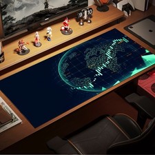 1pc of Mouse Pad (Tech-Style Earth Financial Chart) Durable Oversized Non-Slip picture