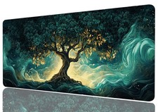 Tree Large Pad Fantasy Nature Glowing Roots Mystic Forest Gaming Pad Mat with... picture