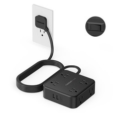 TESSAN Surge Protector Power Strip 900J Surge Protection, 10 Ft, Black TS-1026-C picture