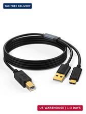 2 in 1 Printer Cable to USB C/USB-A 5FT,USB B to C MIDI Cable | Compatible with picture