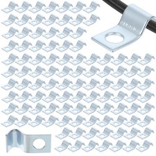 100 Pcs Outdoor Cable Clips, 1/4 Inch Cord Clips Stainless Steel Conduit Clamp Z picture
