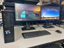 Lenovo Quad Core i5 Computer PC - Two Dell 22” Led Monitors - 8GB Ram - Windows picture