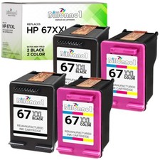 Fits HP 67 HP 67XL HP67XXL Black Color Ink for Deskjet Plus 4140 4152 4155 Lot picture