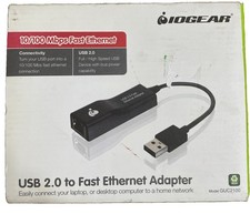IOGEAR  USB 2.0 Fast Ethernet Adapter 10/100 Megabits Per Second (NOTE ALL SPECS picture