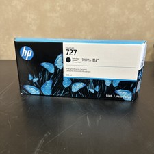 HP 727 Matte Black High Yield 300ml DesignJet Ink Cartridge C1Q12A 10/28 NEW picture