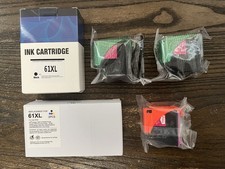 Lot of 3 Printer Ink Cartridges - 2 Black 61 XL + 1 Color 61 XL picture