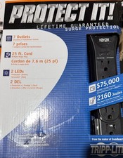 TRIPP LITE Surge Protection Surge Protector 7 Outlets 25' Cord 2 LEDs  Brand New picture