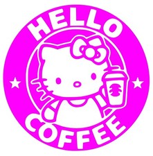 Hello Kitty, Starbucks, Coffee ,Vinyl Decal,Sticker for Cars ,Laptops and more picture