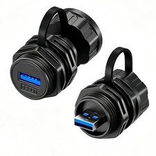 2 PCS Waterproof USB 3.0 Bulkhead Panel Mount Connector 5Gbps HighSpeed picture