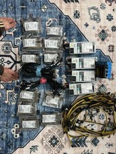 A set of Two 8 GPU PCie 4 16X slimsas Kit, 4X Server PSU, all cables picture