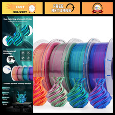 Shiny Dual Color PLA 3D Printer Filament Bundle - 1.75mm Multi Color Change, 4 S picture