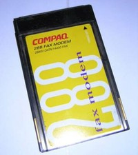 Vintage Compaq 288 Fax Modem PCMCIA PC Card with Dongle Cable Contura Aero picture