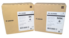 Genuine Canon PFI-302BK & PFI 302MBK Ink Tank Expiration 2015, 2021 Black NEW picture