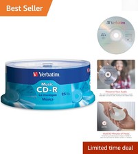 Music CD-R 40X Discs - 80 Minutes of High-Quality Recording, 25 Pk picture