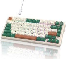 75% Retro Green Wired Hot Swappable Mechanical Keyboard with Metal Knob picture