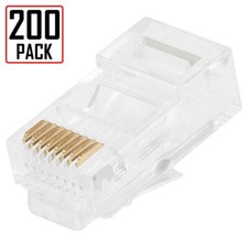 200pcs RJ45 Plug Cat5 Cat5e Cat6 Crimp On Modular For Stranded Cable Wire RJ-45  picture