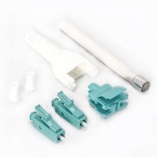 5 Pack of LC/UPC OM3 Multimode Duplex Uniboot Connector Aqua-White (10pack) picture