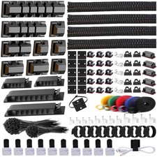 ELII 327 PCS Cable Management Kit 4 Sleeves,65 Clips Black picture
