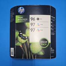 Genuine HP 96 Black & 2 HP 97 Tri-Color Ink Cartridges Value Pack Sealed OEM picture