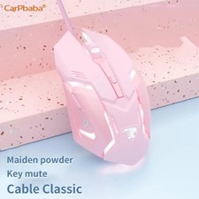 Wired Game Mouse for PC Laptop MacBook, Pink Mechanical, Mute, E-Sports picture