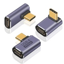 Poyiccot USB C 90 Degree Adapter 3 Style,100W Charging, 40Gbps Data, Black  picture