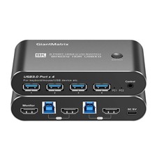 GiantMatrix USB 3.0 DisplayPort KVM Switch 2 Port DP 1.4 8K@60Hz 4K@60-175Hz HDR picture